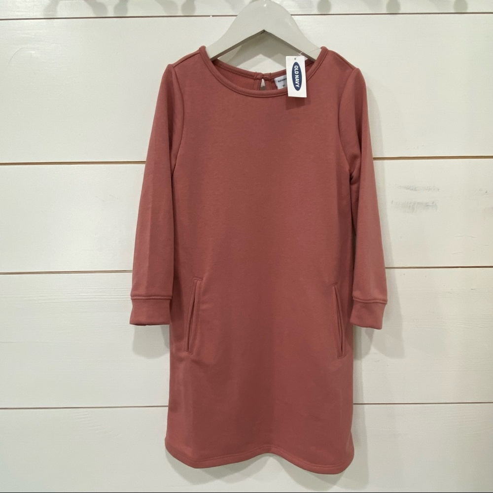Old Navy girls 5T pink long sleeve knit dress NWT